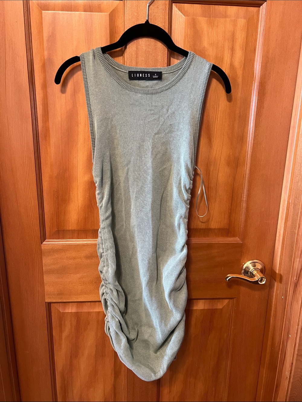 Lioness Sage Green Ruched Tank Dress